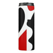 Offsetkammer: Abstrakt Schwarz, Weiß und Rot Thermosbecher (Rückseite)