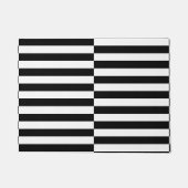 Offsetschwarzweiss-Streifen-Tür-Matte Fußmatte (Vorderseite)