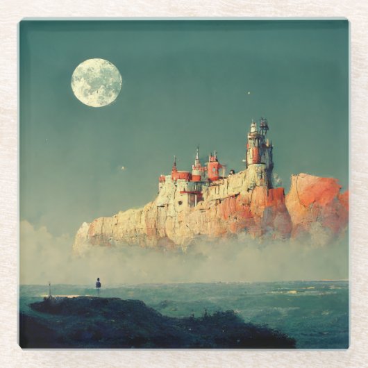 Offshore Citadel Fantasy Sci-Fi Glasuntersetzer (Vorderseite)