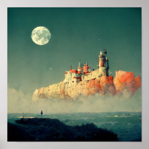 Offshore Citadel Fantasy Sci-Fi Poster