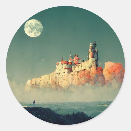 Offshore Citadel Fantasy Sci-Fi Runder Aufkleber (Vorderseite)