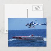 Offshore-Motorboote und -Hubschrauber Postkarte (Vorne/Hinten)