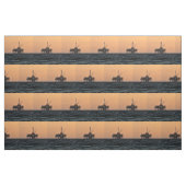 Offshore Öl Gas Rig Night Print Fabric 9"Square Stoff (Yard (91,4 cm))