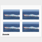 Offshore-Powerboat-Racer Rechteckiger Aufkleber (Blatt)