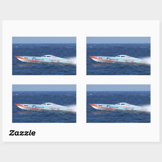 Offshore-Powerboat-Racer Rechteckiger Aufkleber (Blatt)