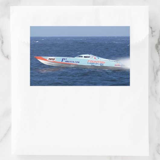 Offshore-Powerboat-Racer Rechteckiger Aufkleber (Tasche)