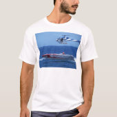 Offshoremotorboot und Hubschrauber T-Shirt (Vorderseite)