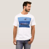 Offshoremotorboot und Hubschrauber T-Shirt (Vorne ganz)