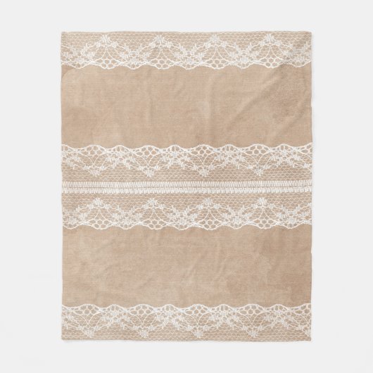 Offweiße Spitze auf Vintager Papiertextur mit subt Fleecedecke (Vorderseite)