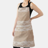 Offweiße Spitze auf Vintager Papiertextur mit subt Schürze (InSitu)