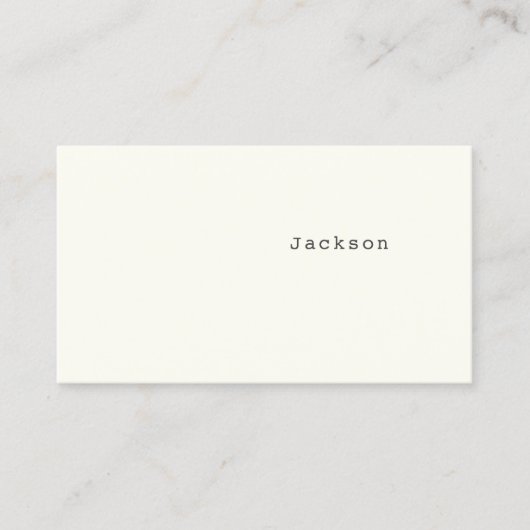 Offwhite Minimal-Schriftart für Schreibmaschinen Visitenkarte (Vorderseite)