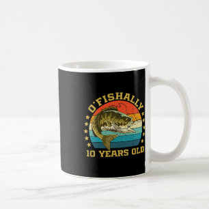 Ofishal 10 Jahre alt Lustiger Angelgeburtstag Fisc Kaffeetasse