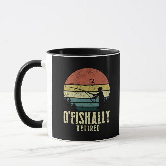 Ofishalal Remüde Funny Fishing Ruhestand Tasse (Links)