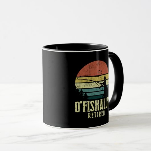 Ofishalal Remüde Funny Fishing Ruhestand Tasse (VorderseiteRechts)