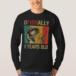 Ofishalle 8 Jahre altes Funny Fishing Geburtstag F T-Shirt