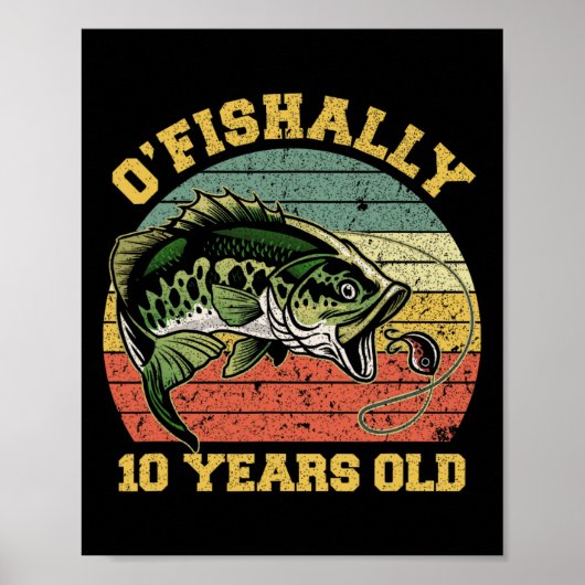 O'fishally 10 Years Old Fishing Birthday Theme Par Poster (Vorne)