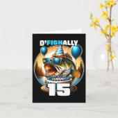 O'fishally 15 Years Old Fishing Birthday 15. Karte (Gelbe Blume)