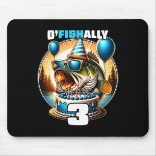 O'fishally 3 Jahre alte Fischer-Geburtstag 3. Gebu Mousepad