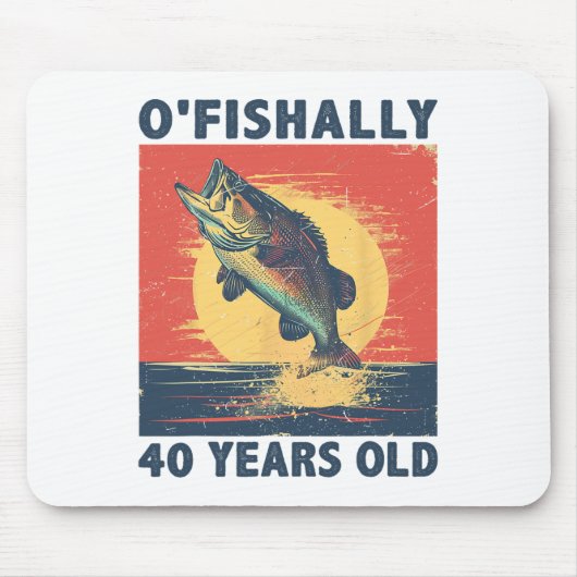 Ofishally 40 Years Old 1985 Fishing Fisherman 40th Mousepad (Vorne)