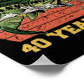 O'fishally 40 Years Old Fishing Birthday Theme Par Poster (Ecke)