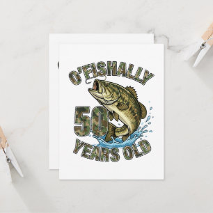 OFishally 50 Jahre alt Angler-Fan 50. Geburtstag Einladung