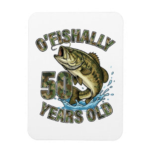 OFishally 50 Jahre alt Angler-Fan 50. Geburtstag Magnet