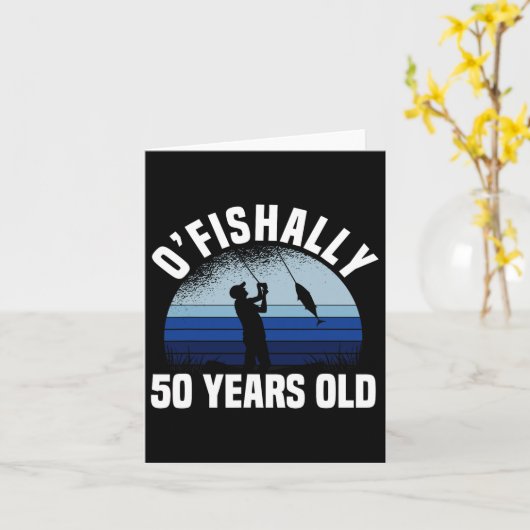 Ofishally 50 Years Old Fisherman 50 th Birthday Fi Karte (Gelbe Blume)