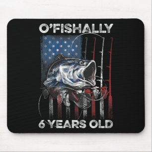 Ofishally 6 Jahre altes Shirt 6. Geburtstag Angeln Mousepad