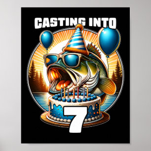 O'fishally 7 Jahre alte Fischerei Geburtstag 7. Bd Poster