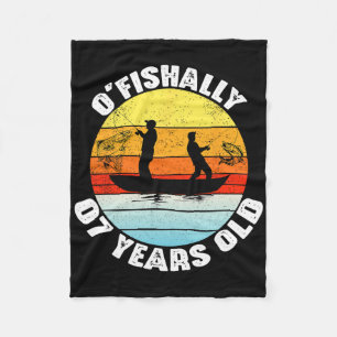 O'fishally 7 Jahre alte Fischerei-Geburtstag-Thema Fleecedecke