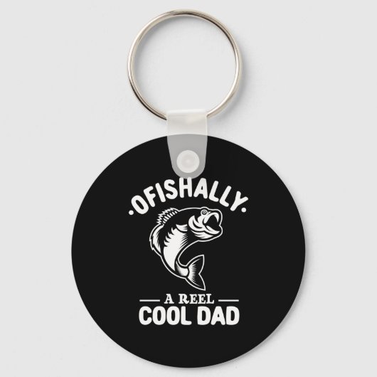 Ofishally A Reel Cool Dad Funny Fishing Lover Schlüsselanhänger (Vorderseite)