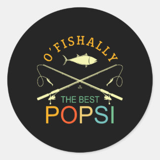 Ofishally Der beste Popsi Vintage Angler Opa  Runder Aufkleber