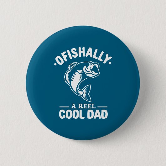 Ofishally ein echt cooler Dad lustiger Angler Button (Vorderseite)