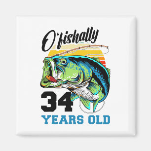 Ofishally &#; Jahre alt &#; Geburtsfischen B Magnet