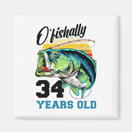 Ofishally &#; Jahre alt &#; Geburtsfischen B Magnet (Vorne)