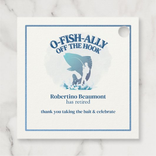 Ofishally Off The Hook Men's Retirement Party Geschenkanhänger (Rückseite)