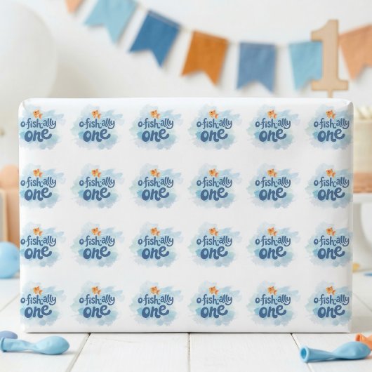 Ofishally One Angelimuster Junge 1. Geburtstag Geschenkpapier