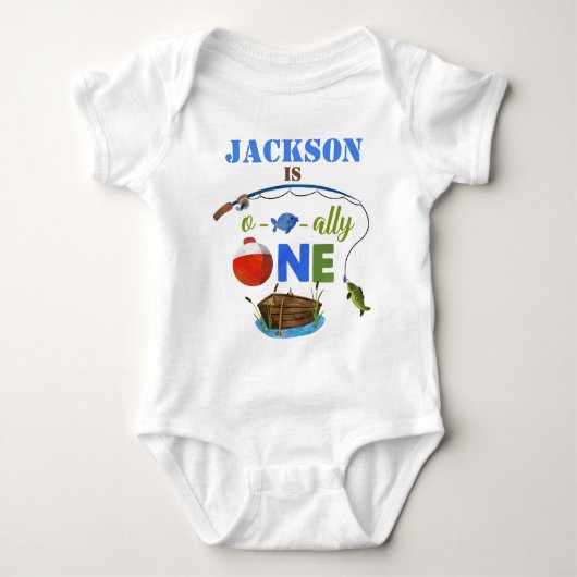 Ofishally One Baby Bodysuite O-Fisch-ally Big ONE Baby Strampler (Vorderseite)