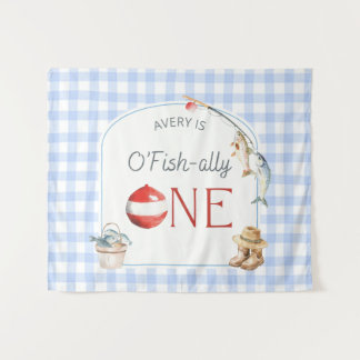 Ofishally One Birthday Personalized Banner Wandteppich