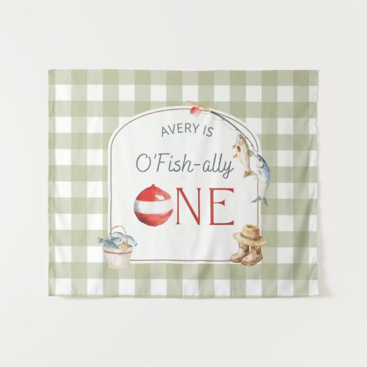 Ofishally One Birthday Personalized Banner Wandteppich (Vorderseite (Horizontal))