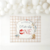 Ofishally One Birthday Personalized Banner  Wandteppich