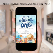 Ofishally One Fisherman Boy 1st Birthday Einladung