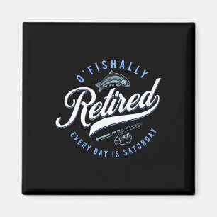 O'fishally Rentner Lustiger Angler Magnet