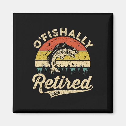 O'fishally Rentner Wortwitz Angler Rentner Magnet (Vorne)