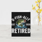 Ofishally Retired 2026 Funny Fishing Retirement Fi Karte (Gelbe Blume)