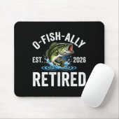 Ofishally Retired 2026 Funny Fishing Retirement Fi Mousepad (Mit Mouse)
