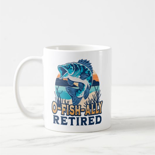 Ofishally Retired Funny Fishing Kaffeetasse (Links)