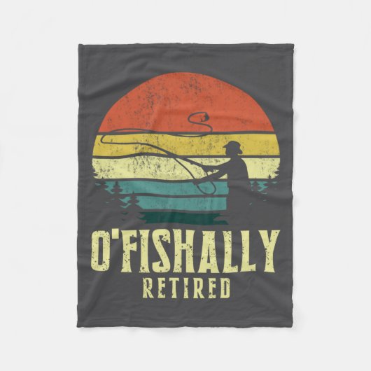 Ofishally Retired Funny Fishing Retirement Fleecedecke (Vorderseite)