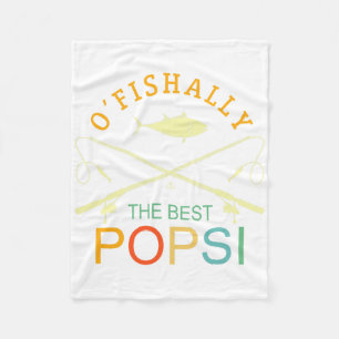 Ofishally The Best Popsi Vintage Angeln Opa Fleecedecke