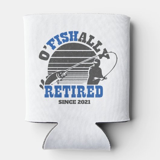 Ofishaltig erschöpfte Fischerei Ruhestand Geschenk Dosenkühler (Rückseite)